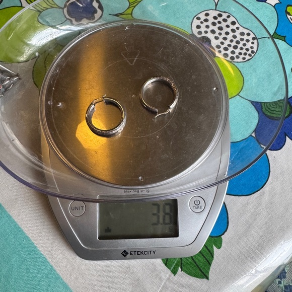 Vintage Sterling Silver Hoop Earrings - Picture 7 of 7